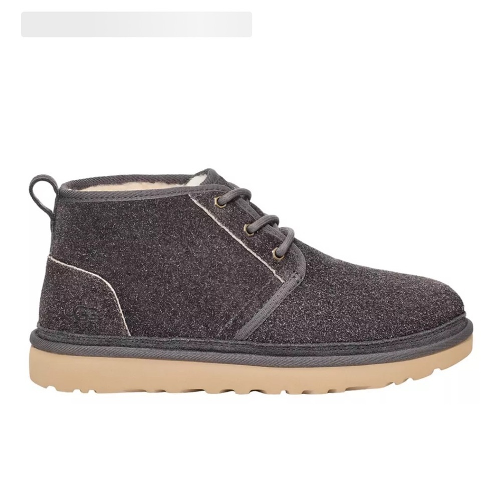 UGG Men's Neumel Shaggy Grey Suede Lace up Chukka Boot Size 11 NWOB